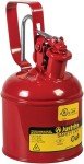Justrite Type I Safety Can, 1/4 Gal, Red