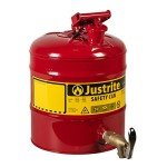 Justrite 5 Gallon Steel Safety Shelf Can, Red