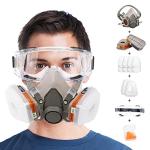 Chemical Respirator with Filters, Eye Protection & Earplugs