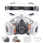 Reusable Half Face Respirator Mask with Safety Glasses