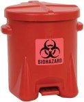 Eagle 6 Gallon Biohazard Trash Can, Red
