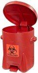 Eagle 6 Gallon Biohazard Trash Can, Red
