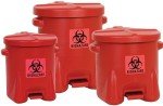 Eagle 6 Gallon Biohazard Trash Can, Red