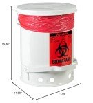 Justrite 6-Gallon Biohazard Waste Container