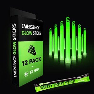 12 Bright Green Emergency Glow Sticks - Industrial Grade