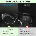 TICONN 12-Pack Clear Safety Glasses & Goggles