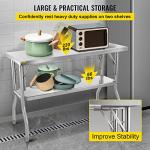 VEVOR Heavy-Duty Folding Stainless Steel Worktable