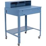 Mobile Shop Desk with Pigeonhole Compartment, Blue