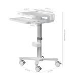 Height Adjustable Medical Trolley with Oral Scanner Holder