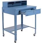 Mobile Shop Desk with Pigeonhole Compartment, Blue