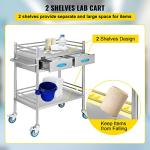 Stainless Steel Lab Utility Cart with Drawers