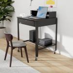 Mobile Shop Desk with Pigeonhole Riser - Black
