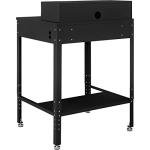 Black Shop Desk with Pigeonhole Compartment Riser