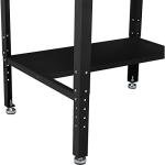 Black Shop Desk with Pigeonhole Compartment Riser