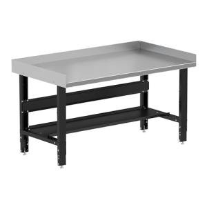 60" Stainless Steel Adjustable Workbench with Shelf
