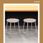OEF Furnishings Grey Shop Stool - 18" (2 Pack)
