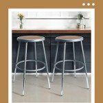 Height Adjustable Steel Stools - 2 Pack, Grey