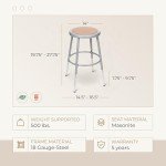 Height Adjustable Steel Stools - 2 Pack, Grey