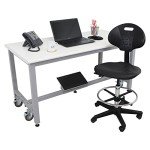 BenchPro Deluxe Polyurethane Laboratory Chair, Adjustable Height