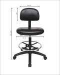 Tall Task Chair for Labs and Offices - Black
