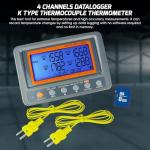K Type Thermometer Data Logger with 4 Channels