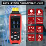 4-Channel K Type Thermocouple Data Logger Thermometer