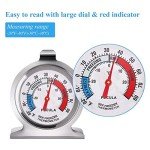 2 Pack Analog Refrigerator Thermometers with Large Dial