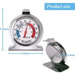 2 Pack Analog Refrigerator Thermometers with Large Dial