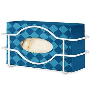 White Metal Wall-Mount Gloves and Tissue Dispenser