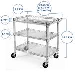 Heavy Duty Metal Rolling Utility Cart with Shelves