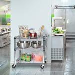 Heavy Duty Metal Rolling Utility Cart with Shelves