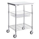 VEVOR 3-Tier Rolling Utility Cart with Brake Wheels