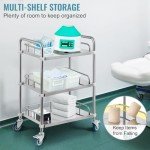 Stainless Steel 3-Shelf Rolling Lab Cart