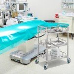 Stainless Steel 3-Shelf Rolling Lab Cart