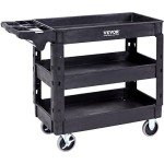 VEVOR Heavy Duty 3-Shelf Utility Cart with Wheels