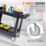 VEVOR Heavy Duty Rolling Utility Cart - 2 Shelves