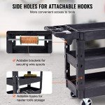 VEVOR Heavy Duty 3-Shelf Utility Cart with Wheels