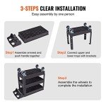 VEVOR Heavy Duty 3-Shelf Utility Cart with Wheels