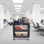VEVOR Heavy Duty 3-Shelf Utility Cart with Wheels
