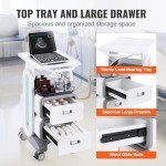VEVOR Rolling Medical Trolley Cart with 2 Drawers