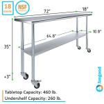 AmGood 18" x 72" Stainless Steel Utility Table