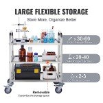 VEVOR 3-Tier Stainless Steel Utility Cart