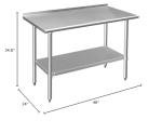 Stainless Steel Prep Table with Backsplash 48x24 Inches