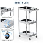 Stainless Steel 3-Tier Utility Cart with Wheels