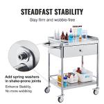 Stainless Steel Utility Cart with Wheels - 2 Shelves