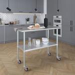 Stainless Steel Work Table with Casters - 43 Sizes