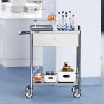 Stainless Steel Utility Cart with Wheels - 2 Shelves