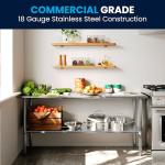 Stainless Steel Commercial Kitchen Prep Table 72