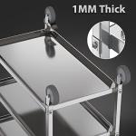 Amarite Stainless Steel 3-Shelf Service Cart with Wheels