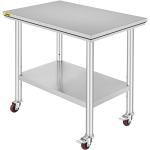 Stainless Steel Work Table with Wheels - 36x24 Inch